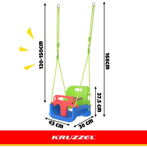 Детская качеля-трансформер 3-в-1 зелено-синяя Kruzzel 27358 | Зображення 2