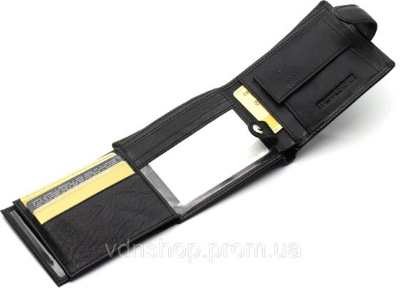 Класичне чоловіче портмоне з натуральної шкіри ST Leather ST102 Чорний | Зображення 5
