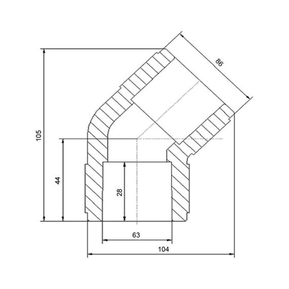 Кутник PPR Blue Ocean 63, 45° SD00009966 | Зображення 1
