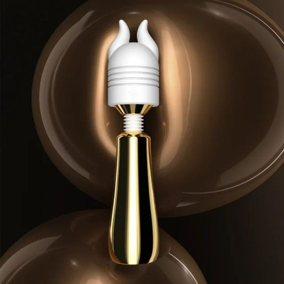 Вібратор мікрофон металевий з 2-ма насадками білий | Зображення 2