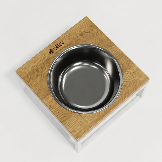 Миска на підставці для котів і середніх собак Hollky Base Solo M (1 × 0,8 л) Solo M-212110-WHNT | Зображення 7