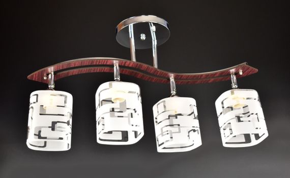 Люстра стельова на 4 лампочки 25305 Хром 31х15х70 см. | Зображення 1