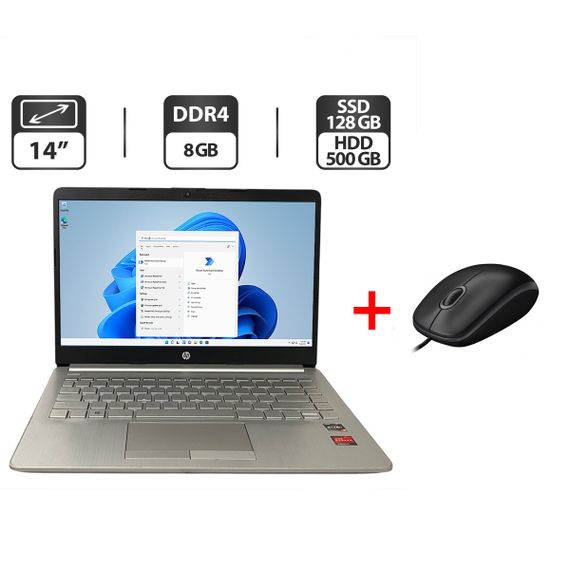 Ноутбук HP Pavilion 14-dk1025wm / 14" (1366x768) TN / AMD Ryzen 3 3250U (2 (4) ядра по 2.6 - 3.5 GHz) / 8 GB DDR4 / 128 GB SSD + 500 GB HDD / AMD Radeon Vega 3 Graphics / WebCam б/у + Подарок Проводная мышь USB