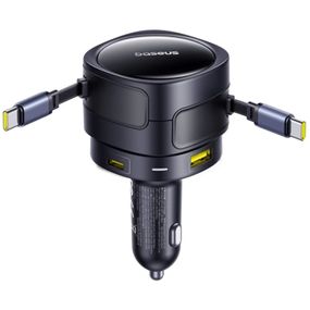 АЗП Baseus Enjoyment Max PD90W with retractable cables (1USB-A/3C) (C00035507121) Cosmic Black