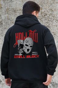 Утеплене зіп худі на флісі зіпер з принтом Hollow Without Kane Black
