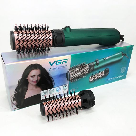 Фен електричний з насадками VGR, Фен з іонізацією і регулюванням температури професійна щітка ZK-42 | Зображення 1