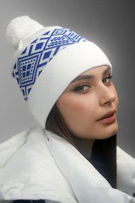 Шапка «Skier» (7217) белый + электрик