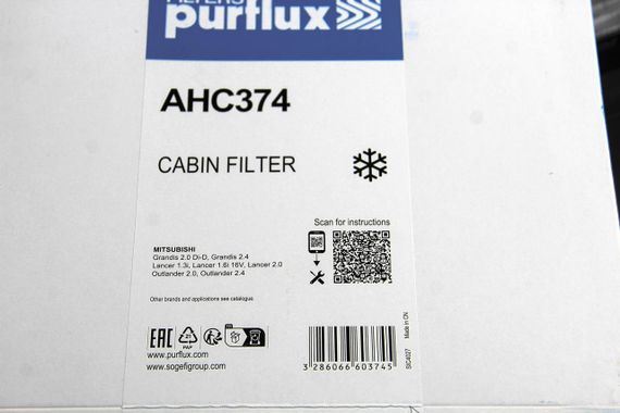 Фільтр салону Lancer/Outlander 03-(вугільний), PURFLUX (AHC374) | Зображення 2