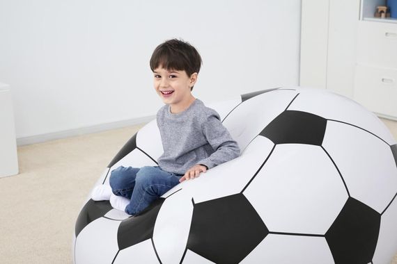 Надувное кресло-пуф Inflatable Sofa / Надувное кресло-мешок 110×110×85 см Черно-белый | Зображення 4