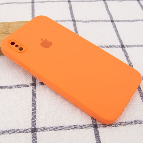 Чохол Silicone Case Square Full Camera Protective (AA) для Apple iPhone XS Max (6.5") Помаранчевий / Papaya | Зображення 1