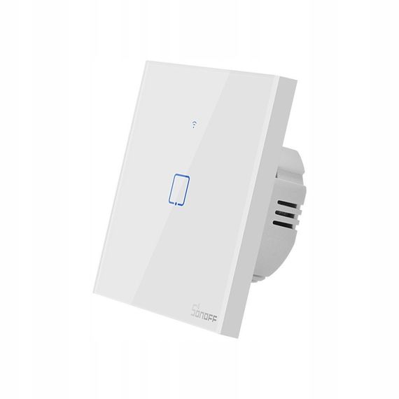 Sonoff t0eu1c-tx стеклянный интеллектуальный сенсорный выключатель фонарик wifi 1-ch | Зображення 2
