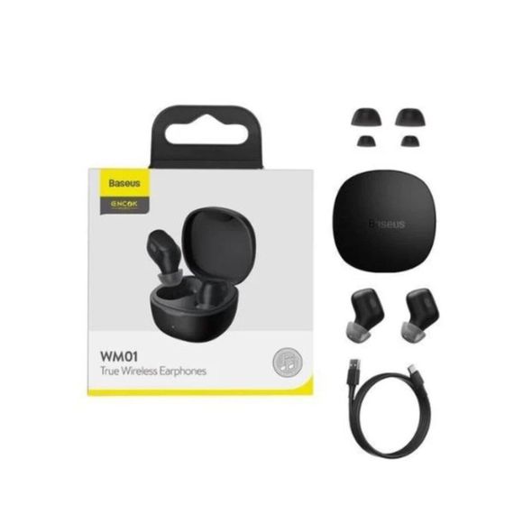 Беспроводные наушники Baseus Bowie WM01 True Wireless Earphones Black | Зображення 5