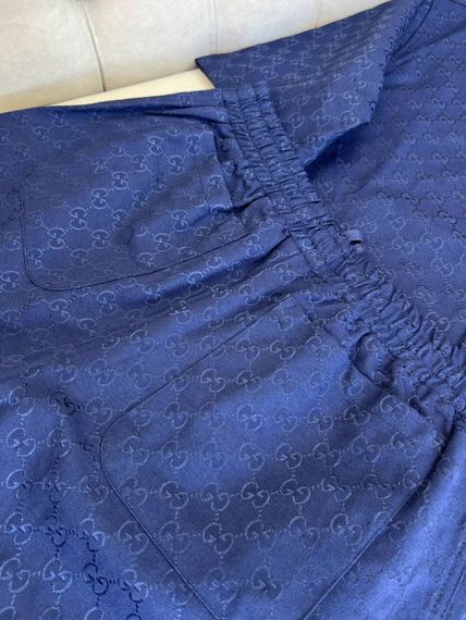 Комплект Gucci Printed Blue синій (сорочка та шорти) sp128 | Зображення 6