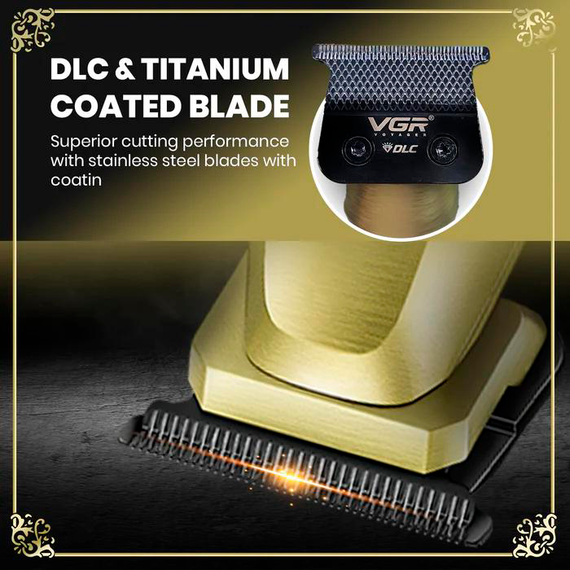 Триммер аккумуляторный для стрижки VGR V-265, 4 насадки, 1600mAh, 8000 RPM, LED дисплей | Зображення 2