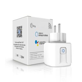Розетка розумна SMART Tuya WiFi 4400Вт 20А з лічильником електроенергії та підключенням до телефону