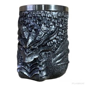 Кружка Чашка 3D Серый Дракон 500ml