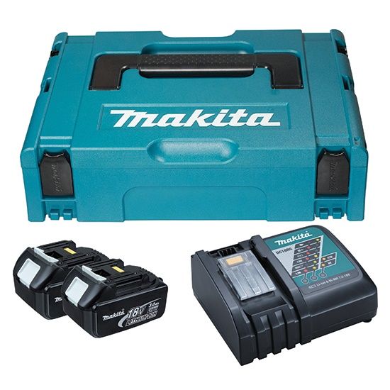Набір акумуляторів + зарядний пристрій Makita LXT BL1830 x 2 шт, DC18RC, Makpac 1 197952-5 | Зображення 1