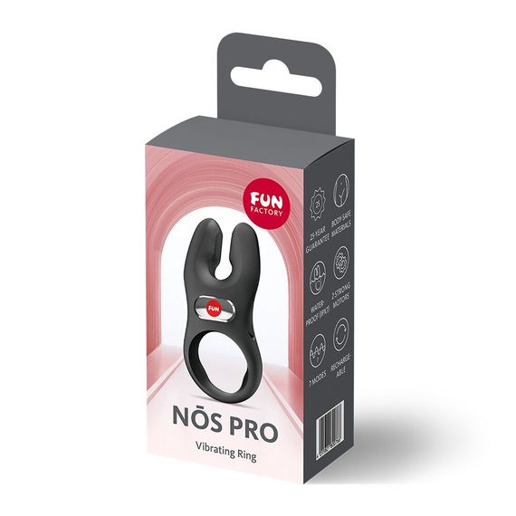 Ерекційне віброкільце з подвійною стимуляцією клітора Fun Factory NŌS PRO Black, 2 мотори | Зображення 7