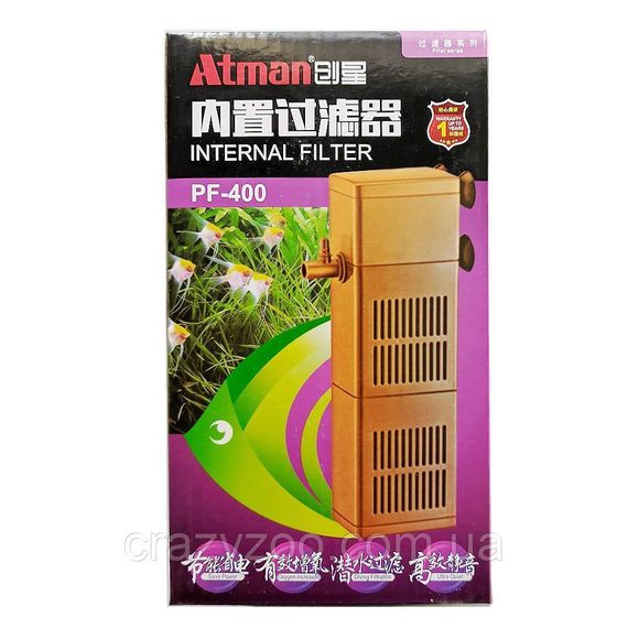 Внутрішній фільтр для акваріума Atman PF-400 8 Вт 600 л/годину до 150 л | Зображення 1