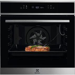 Духовой шкаф Electrolux электрический, 71л, A+, дисплей, конвекция, пиролиз, телескопические направляющие, черный+нержавейка (COE7P31X)