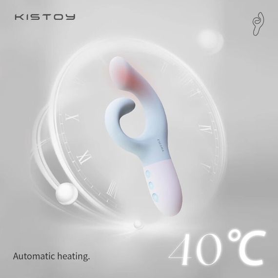 Вибратор-кролик для точки G KISTOY Big G Blue, изогнутый отросток, автоматический подогрев | Зображення 2