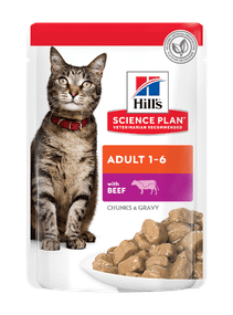 Hill's SP Adult Вологий корм для дорослих котів, з яловичиною, пауч, 85г х 12 шт
