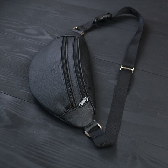 Сумка-бананка з додатковою кишенею, Чорна зручна бананка чоловіча, Бананка для повсякденного життя GE-24 | Зображення 7