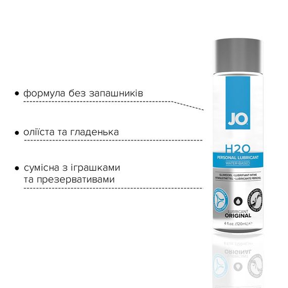 Змазка на водній основі JO H2O ORIGINAL (120 мл) оліїста і гладенька, рослинний гліцерин | Зображення 2