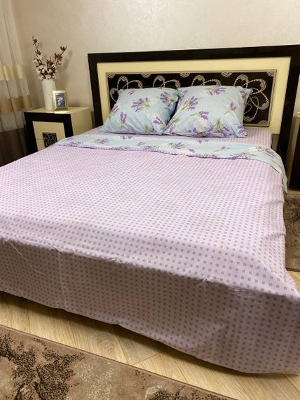 Комплект постільної білизни Soft полуторний 150х215 см квіти Лаванда | Зображення 1