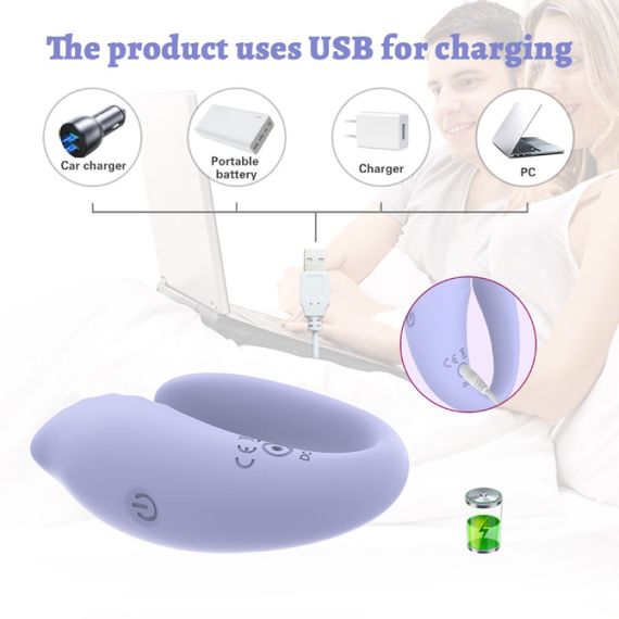 Вібратор для пар Every Night Toys Anthea з пультом, лавандовий, 19,8 х 6,3 см sexstyle | Зображення 4