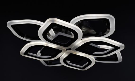 Люстра світлодіодна стельова LED світильник для квартири на стелю лед з пультом 26064 Чорний 10х44х44 см. | Зображення 4