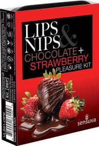 Подарочный набор Sensuva Lips & Nips Pleasure Kit - Chocolate Strawberry 2 x 4г sexstyle