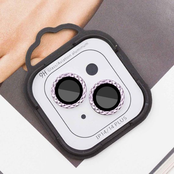 Захисне скло Metal Shine на камеру (у упак.) для Apple iPhone 14 (6.1") / 14 Plus (6.7") Золотий / Gold Рожевий / Pink | Зображення 1