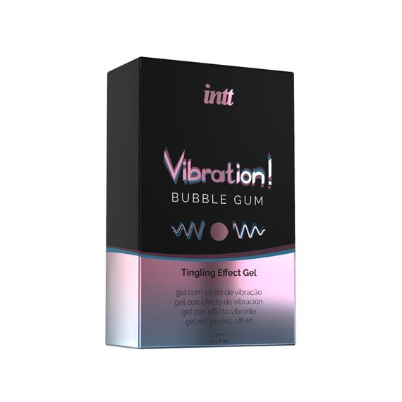 Рідкий вібратор Intt Vibration Bubble Gum (15 мл), густий гель, дуже смачний, діє до 30 хвилин | Зображення 2