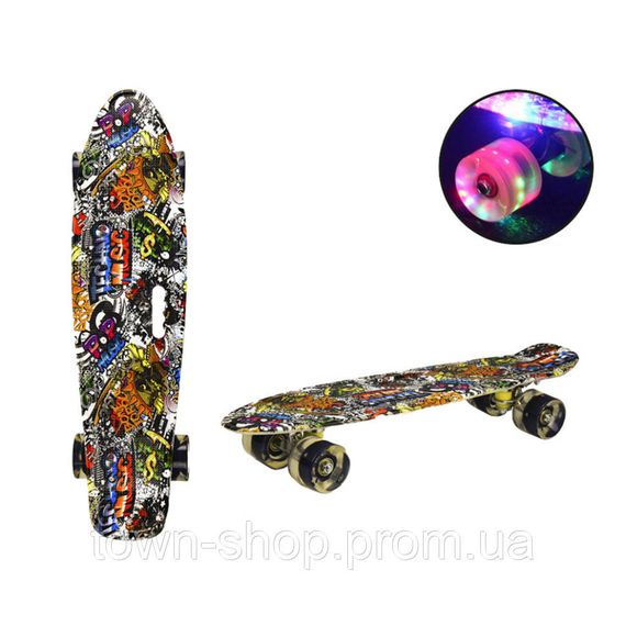 Скейт "Пенни борд" Bambi SC20426(Multicolor) колеса PU со светом | Зображення 1