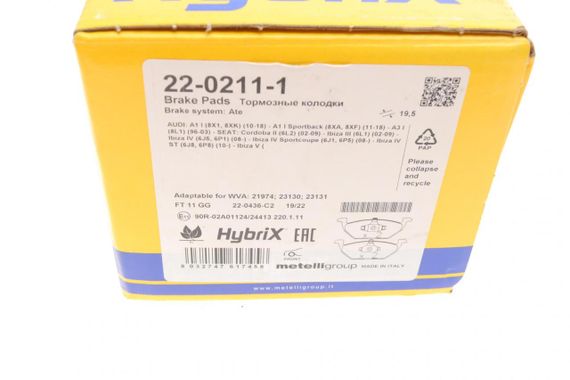 Колодки гальмівні передні Audi A3 Seat Toledo 96-04 Skoda Octavia 96-07 VW Golf 97-05 Polo 02- 22-0211-1 | Зображення 5