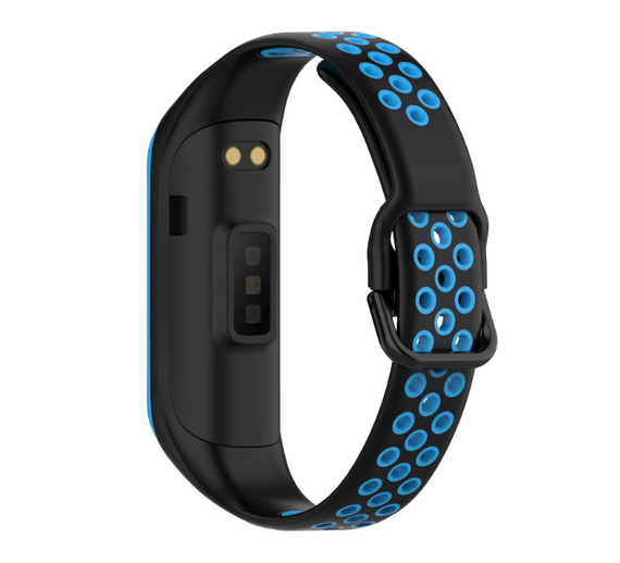 Силиконовый ремешок Primo Perfor Sport для фитнес-браслета Samsung Galaxy Fit 2 (SM-R220) - Black&Blue | Зображення 2