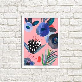 Постер в рамке Цветы 15x21 см, A5 (WMT5_ART031_WH)