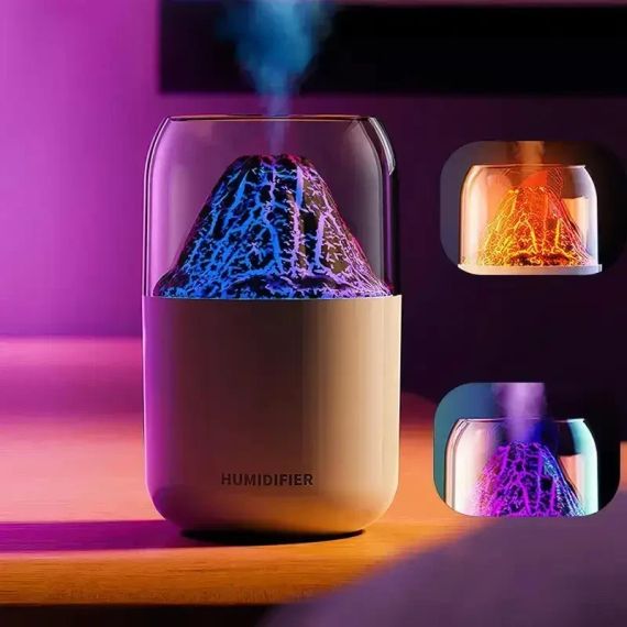 Ультразвуковий зволожувач повітря в стилі вулкана LAMP JSQ-1 280 мл Аромадифузор-нічник для дому | Зображення 1