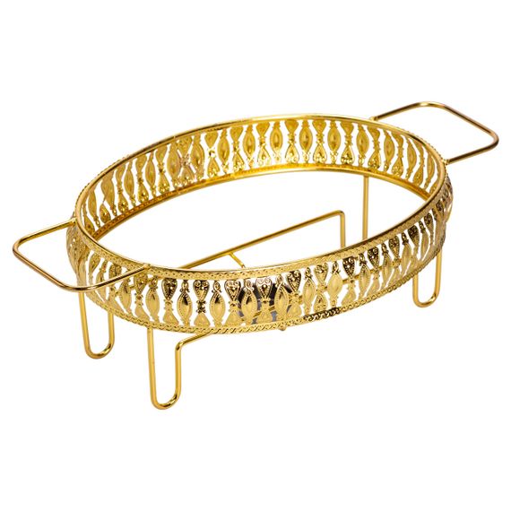 Настольная мармитница 37×26×17 (см) фарфоровая 2 (л) на металлической подставке HP-26-9 | Зображення 5