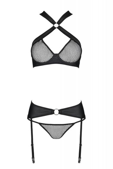 Комплект нижньої білизни в сіточку AMANDA SET black S/M - Passion | Зображення 2