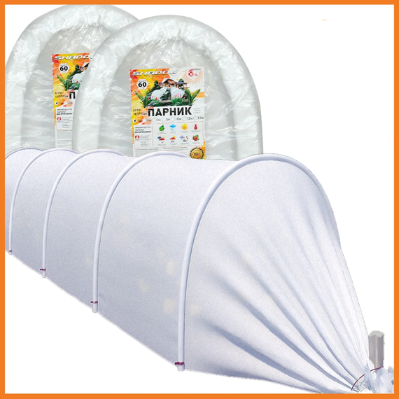 Парник 3 м 60 г/м2 складной для дачи из белого агроволокна | Зображення 3