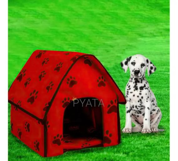 Красный Переносной мягкий домик для собак Portable Dog House