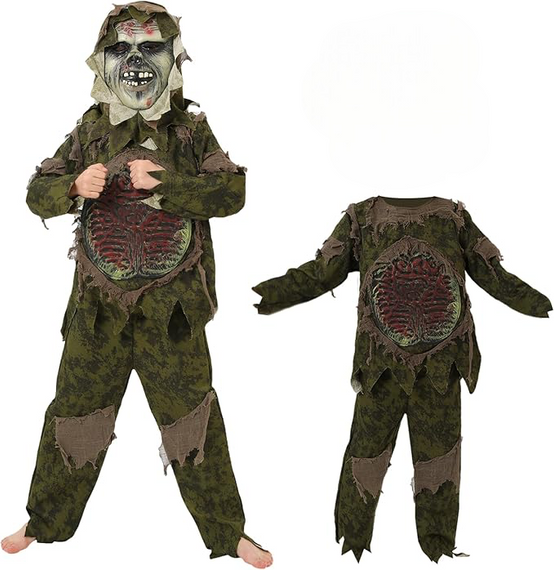 Костюм зомбі для хлопчика 7-8 років 122-128 см, страшний дитячій карнавальний образ на Хелловін маскарад Halloween | Зображення 2