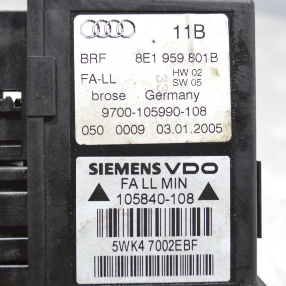 Блок моторчика склопідйомника передньої лівої двері Audi A4 B6 2000-2004 Модуль моторчика скла лівий Ауді а4 б6 8E1959801B | Зображення 2