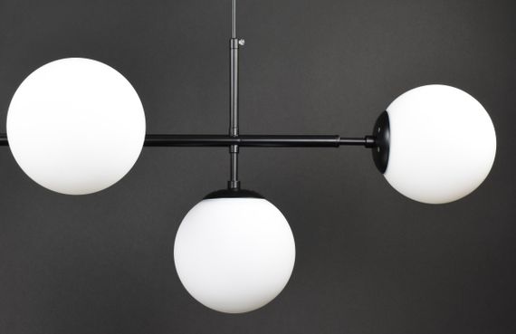 Люстра підвісна на 6 лампочок 27665 Чорний 50-170х45х120 см. | Зображення 5