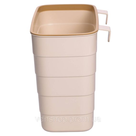 Мусорное ведро на дверцу 6 (л) ведро для мусора пластиковое навесное Бежевый HP-45-18BE | Зображення 4