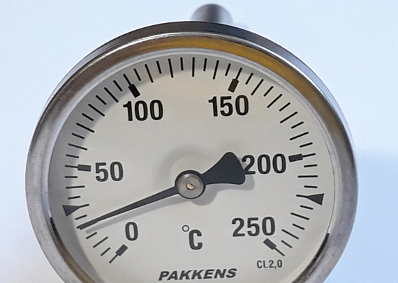 Термометр D 63 мм/250°С биметаллический трубчатый с гильзой погружной L-110мм 1/2" PAKKENS Турция | Зображення 2