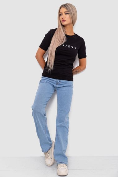 Футболка жіноча з принтом, колір чорний, 238R57376 | Зображення 1