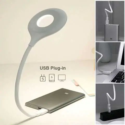 Гнучка USB лампа з голосовим керуванням із зарядкою від Power bank біла / Світлодіодний ліхтар LK-50 | Зображення 4